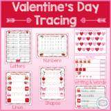 Valentine's Day Tracing, Pre-Writing, Writing Practice