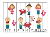 Valentine's Day Themed 1-10 Number Sequence Puzzle Prescho