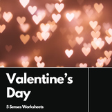 Valentine's Day Themed 5 Senses Worksheet for Descriptive Writing