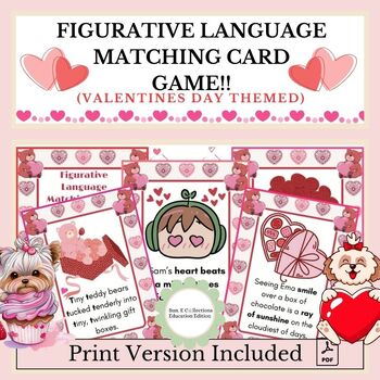 Preview of Valentine's Day Themed Figurative Language Matching Card Game!!