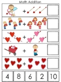 Valentine's Day Themed Math Addition Preschool Math and Co