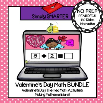 Preview of Digital Valentine's Day Themed Math Pear Deck Google Slides Add-On BUNDLE