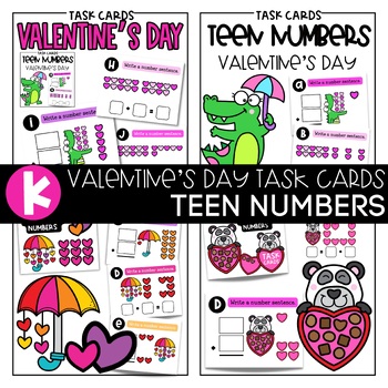 Preview of Valentine’s Day Themed Math Printable Task Cards {Addition within 5}