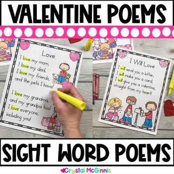 13 Valentine's Day Sight Word Poems | Shared Reading | Sight Word Activity