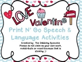 Valentine's Day Themed Print N' Go Speech & Language Activities