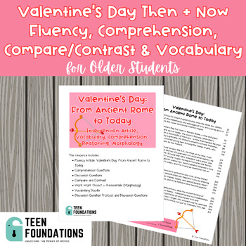 Preview of Valentine's Day Then+Now  | Intervention Article Science of Reading