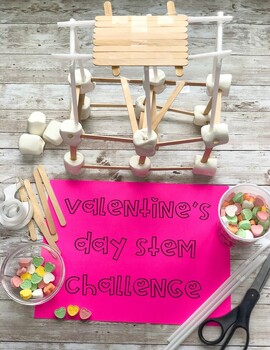 Preview of Valentine's Day Tower-Building STEM Challenge