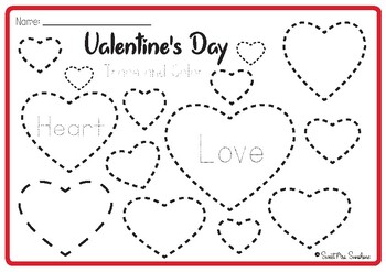 Valentine's Day - Tracing and Coloring Activity Freebie by Sweet Mrs ...