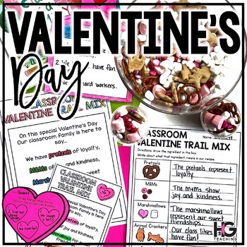 Preview of Valentine's Day Friendship Trail Mix and Craft | Our Class Is A Family