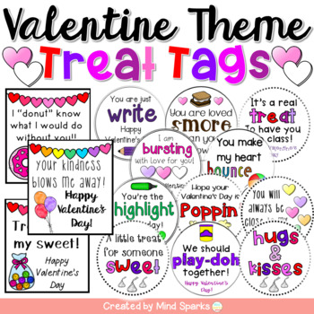 Valentine's Day Treat Tags  Valentine's Day Gifts for Students by