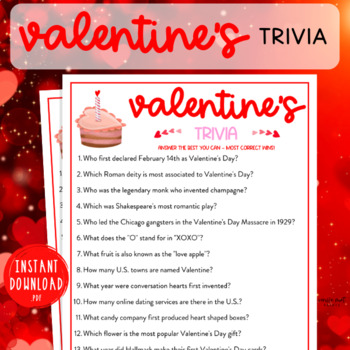 Valentine's Day Trivia Activity | February 14th Brain Break Game