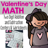 Valentine's Day Two Digit Addition and Subtraction {Center