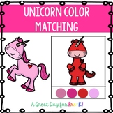 Unicorn Color Matching Cards FREEBIE for Preschool, Prek, 