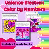 Valentine's Day Valence Electrons Color by Number Worksheets