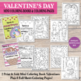 Valentine's Day Valentines Cards  and Coloring Pages Print and Go