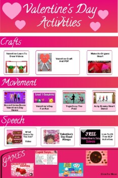 Preview of Valentine's Day Virtual Activity Resource Guide