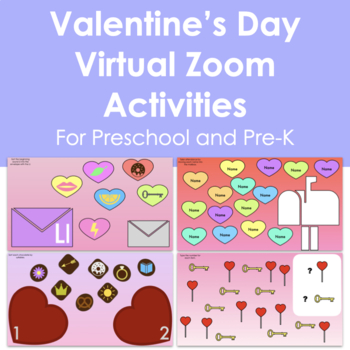 Preview of Valentine's Day Smart Board/Virtual Zoom Activities for Pre-K-1st