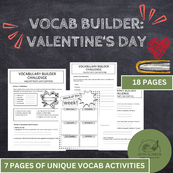 Preview of Valentine's Day Vocabulary Builder Activities & Visual Organizer
