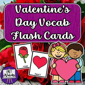 Preview of Valentine's Day Flash Cards- Vocabulary for Preschool Kindergarten, ESL, SPED
