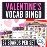 Valentine's Day Vocabulary Game BINGO - 37 Boards Elementa