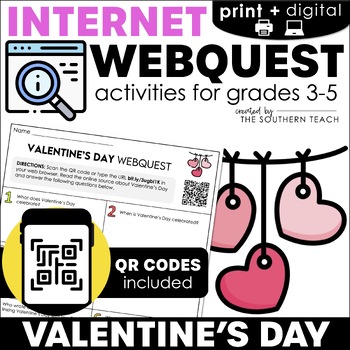Preview of History of Valentine's Day WebQuest - Internet Scavenger Hunt Inquiry Activities