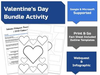 Preview of Valentine's Day Webquest & Infographic Activity Bundle