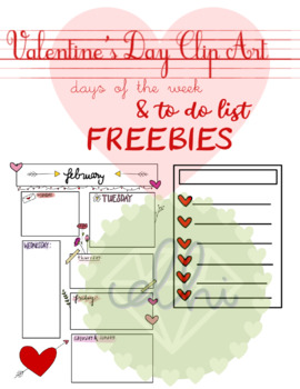 Valentine's Day Weekday Planner FREE! by Diamond Heart Illustration