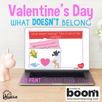 Valentine's Day What Doesn't Belong Boom Cards for Speech Therapy