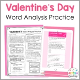 Valentine's Day Word Analysis Worksheets (SOL 4.4 and 5.4)
