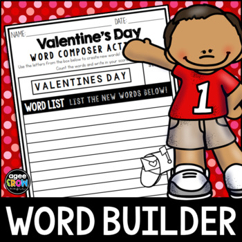 Preview of Valentine's Day Word Composer for February with Easel Activity ★✪