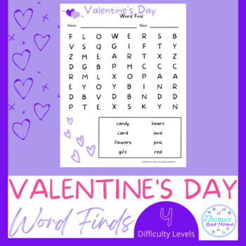 Preview of Valentine’s Day Word Finds