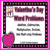 Valentine's Day - Word Problem Task Cards