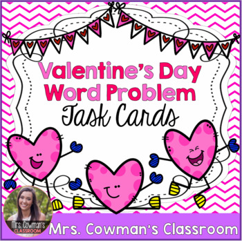 Preview of Valentine's Day Word Problem Task Cards