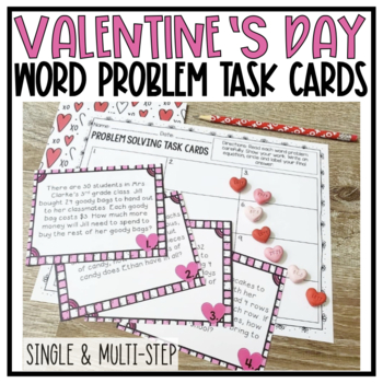 Preview of Valentine's Day {Word Problem} Task Cards