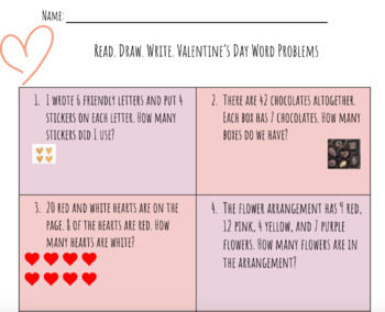 Preview of Valentine's Day Word Problems