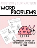 Valentine's Day Word Problems - Addition & Subtraction within 20