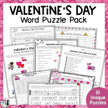 Preview of Valentine's Day Word Search and More - Upper Elementary, Middle School, ESL