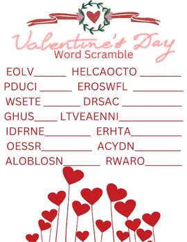 Preview of Valentine's Day Word Scramble!