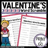 Valentine's Day Word Scramble | Valentines Activity | TPT 