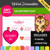 Valentine's Day Word Scrambles