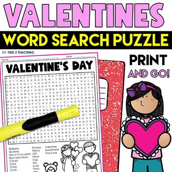 Preview of Valentines Day Word Search Puzzle February Word Search Word Find Puzzle