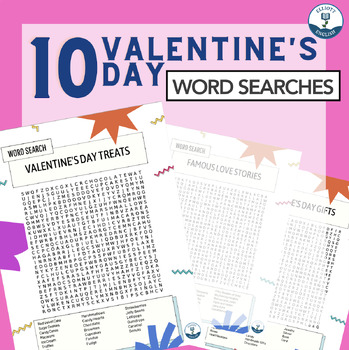 Preview of Valentine's Day Word Search Bundle: Love-Inspired Learning Fun!