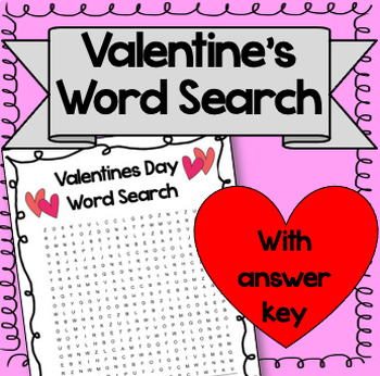 Preview of Valentine's Day Word Search (Challenging!)