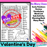 Valentine's Day Word Search : Early Finishers : Morning Wo