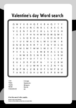 Preview of Valentine's Day Word Search Learning: Love & Language