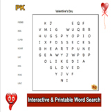 Valentine's Day Word Search PK Interactive and Printable Free