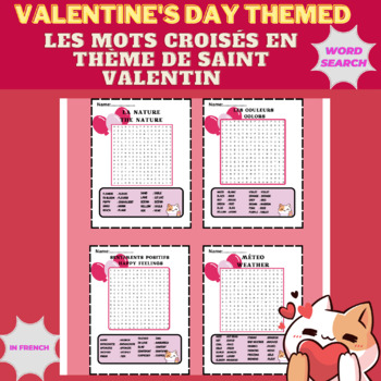 Preview of Valentine's Day Word Search Puzzles||Les Mots Croisés en thème de saint valentin