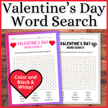 Preview of Valentine's Day Word Search | February Word Find, Vocabulary Hunt! Love, Hearts