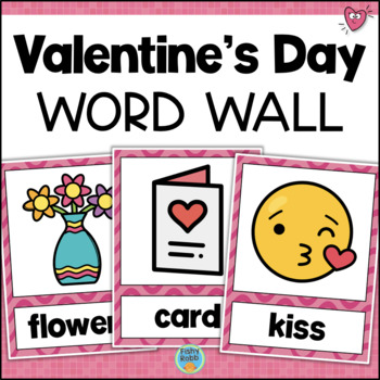 Preview of Valentines Day Word Wall Vocabulary Cards & Worksheets Word Search ABC Order