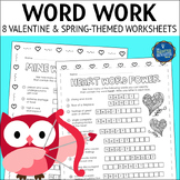 Valentine's Day Word Work Worksheets